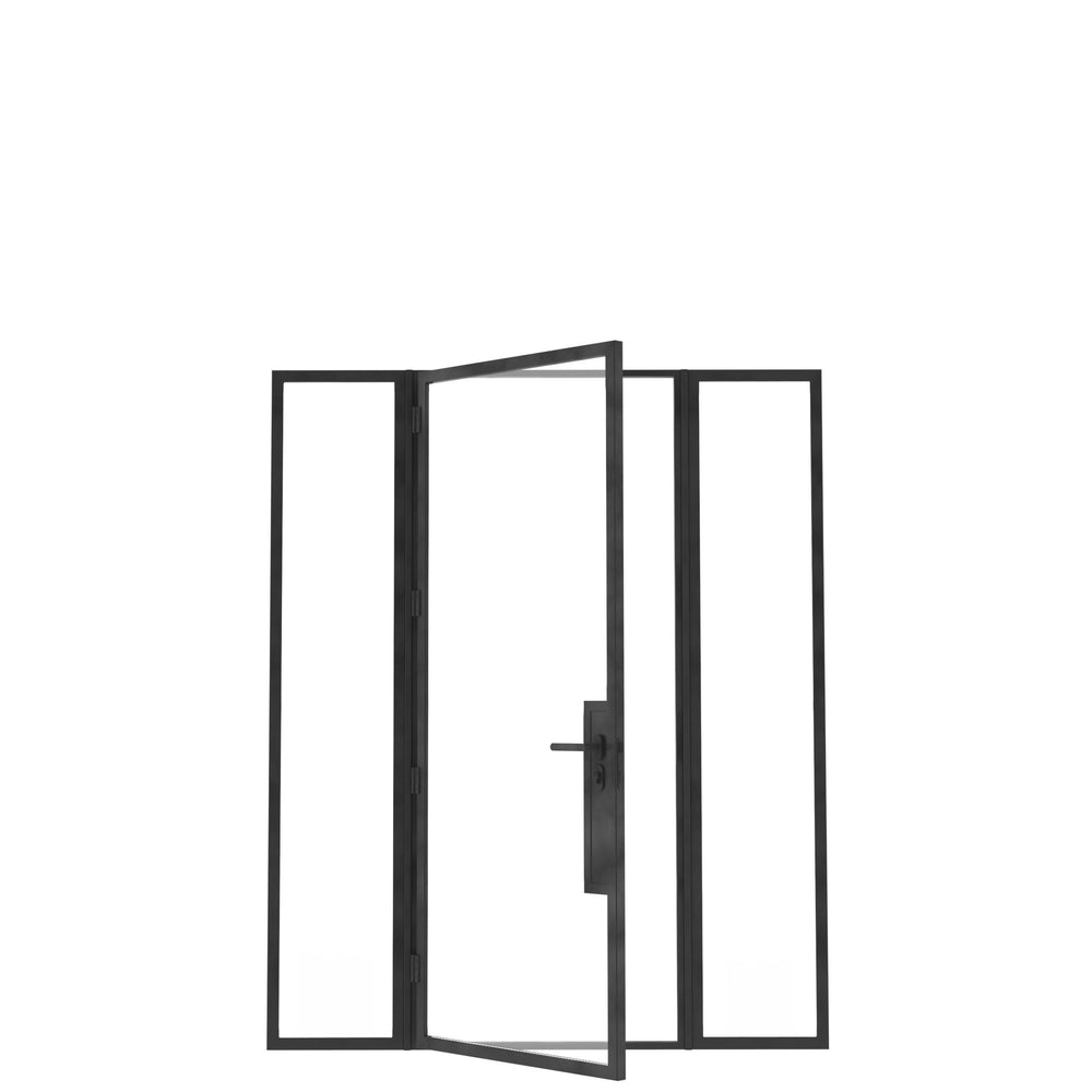 Model V. Single Doors between Sidelights - Minimalist Range