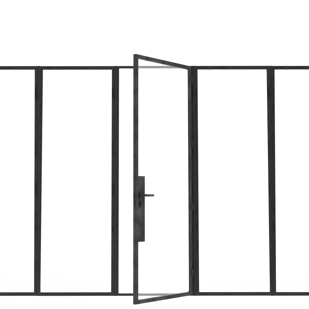 
                      
                        Model V. Single Doors between Sidelights - Minimalist Range
                      
                    