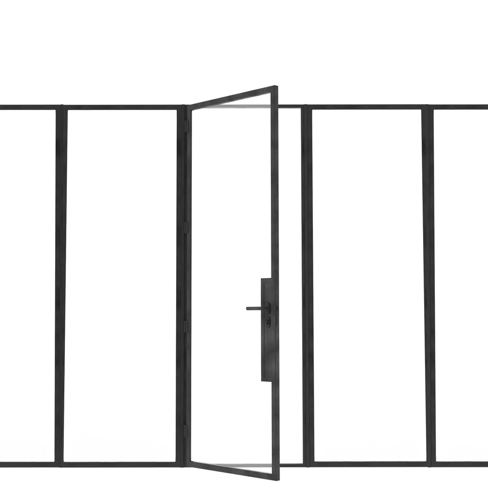 
                      
                        Model V. Single Doors between Sidelights - Minimalist Range
                      
                    