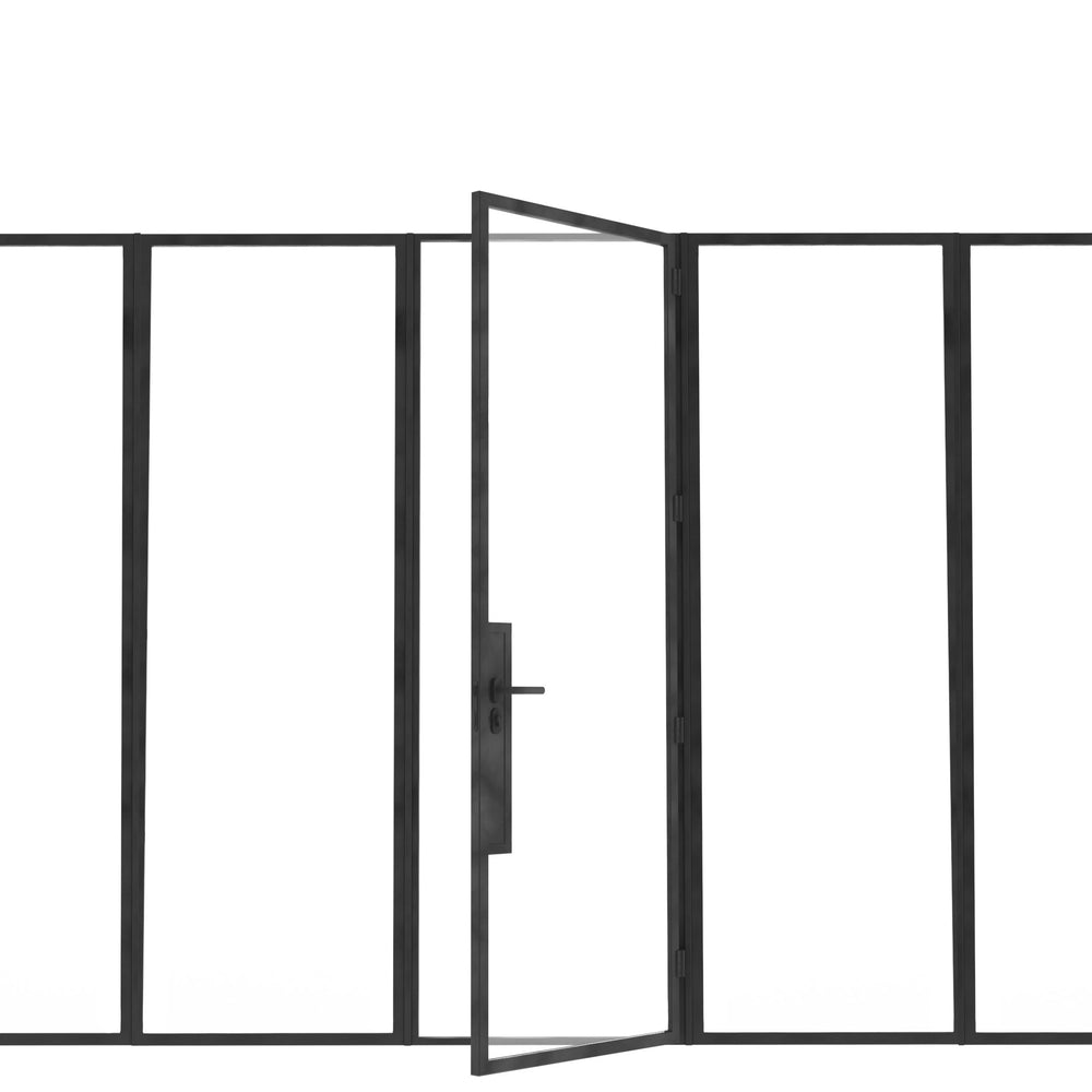 
                      
                        Model V. Single Doors between Sidelights - Minimalist Range
                      
                    